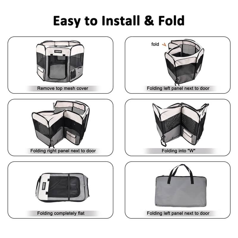 Jespet Soft-Sided Folding Dog & Cat Playpen