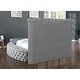 preview thumbnail 4 of 5, Queen Bed Velvet Upholstered Deep Button Soft Tufting, Sleigh Bed