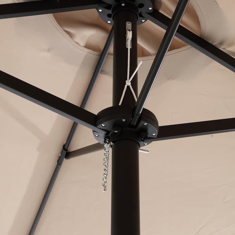 14.8ft Large Rectangular Double-Sided Patio Umbrella with Crank