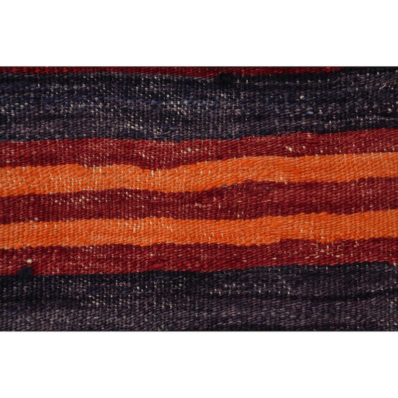 Hand Woven Oriental 100% Wool Carpet Southwestern Geometric Red Kilim Area Rug - 11' 1'' X 5' 2''