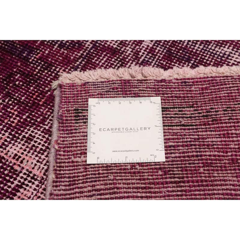 ECARPETGALLERY Hand-knotted Color Transition Dark Magenta Wool Rug - 9'7 x 12'10