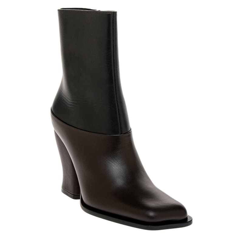 Loewe Two-Tone Onda Booties - Black and Dark Brown - 35 EU