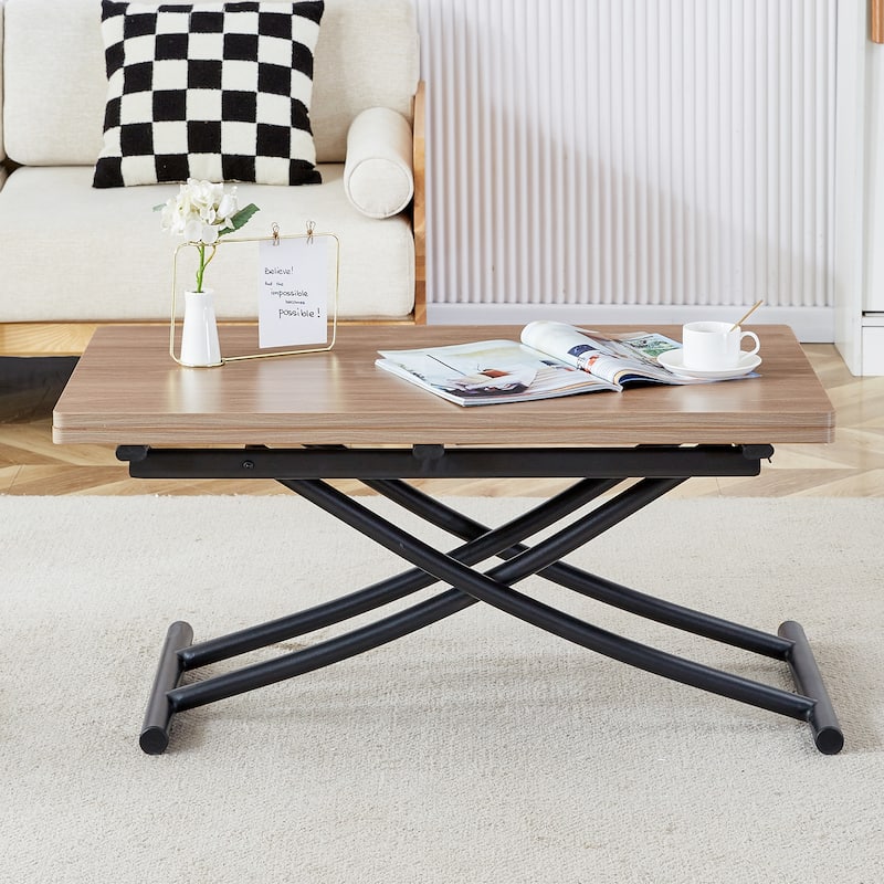 GDFStudio Tharion Wood Lift Table with Multifunctional Adjustable Design