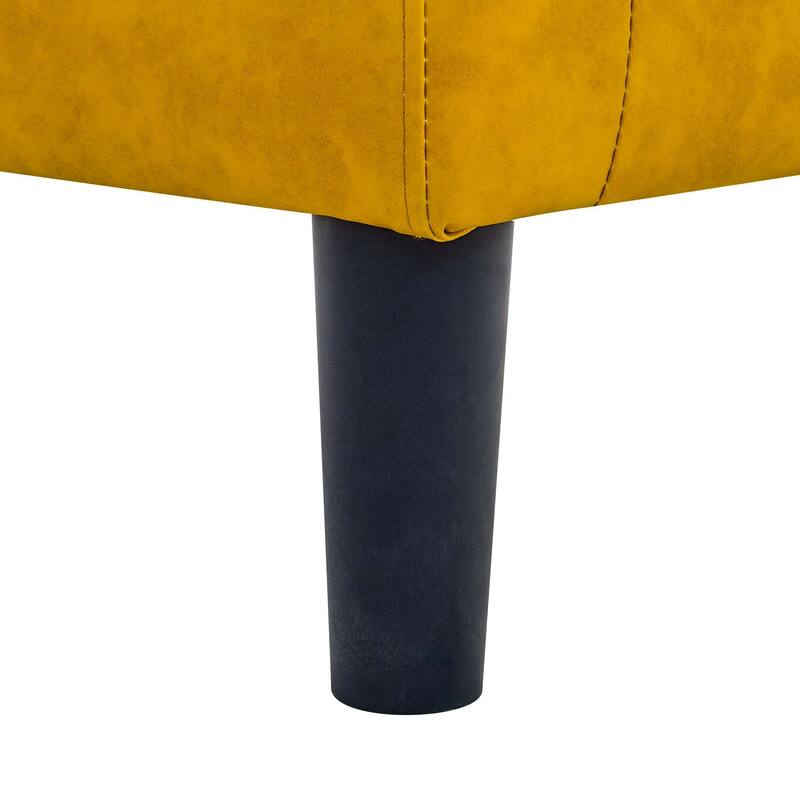 PU Leather Classic Barrel Chair with Ottoman,a kiln-dried solid and engineered wood frame that rests on plastic legs