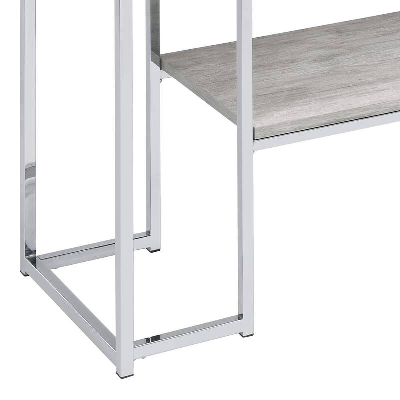 Anmytek Light Gray Console Table with Metal Frame Modern Entryway and Living Room Storage Shelf