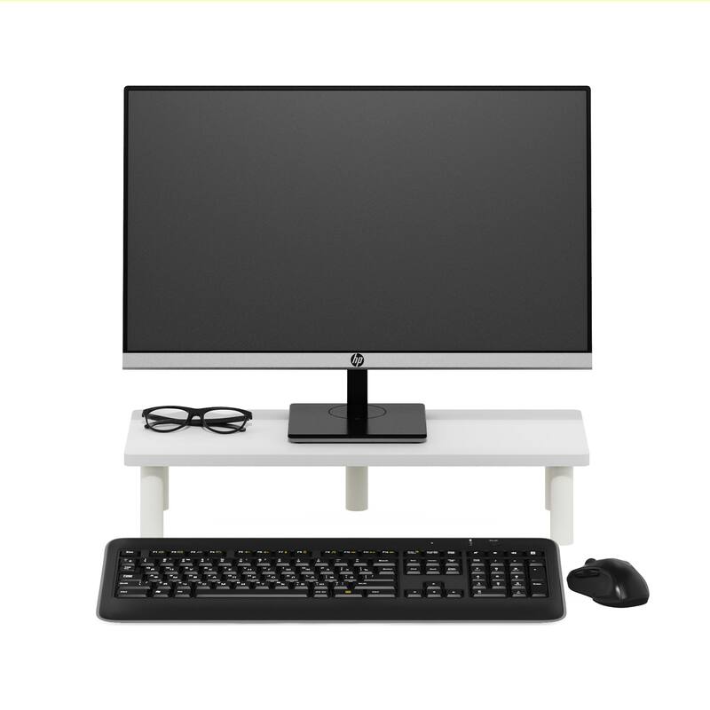 Furinno Turn-N-Tube Monitor Riser Stand, White/White