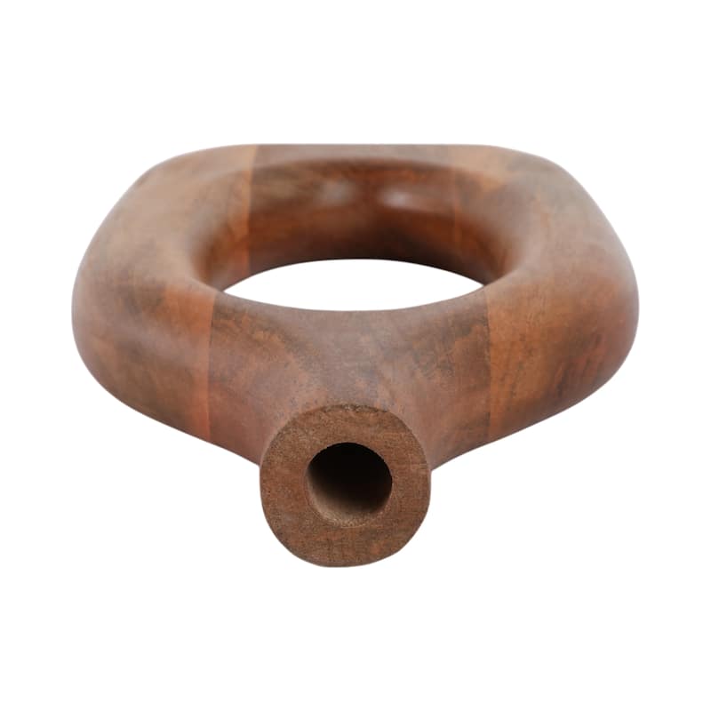 Mango Wood Sculptural Vase Decorative Handcrafted Eye-Catching Form
