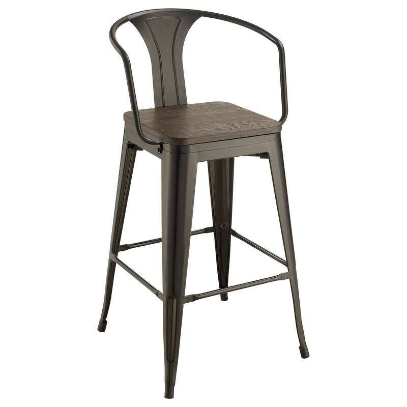 Cavalier 3-Piece Square Bar Table Set Dark Elm And Black