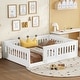 preview thumbnail 62 of 94, White Bed Frame Montessori Bed Twin Size Toddler Floor Bed with Guardrails and Door for Children Boys Girls Kids Playroom