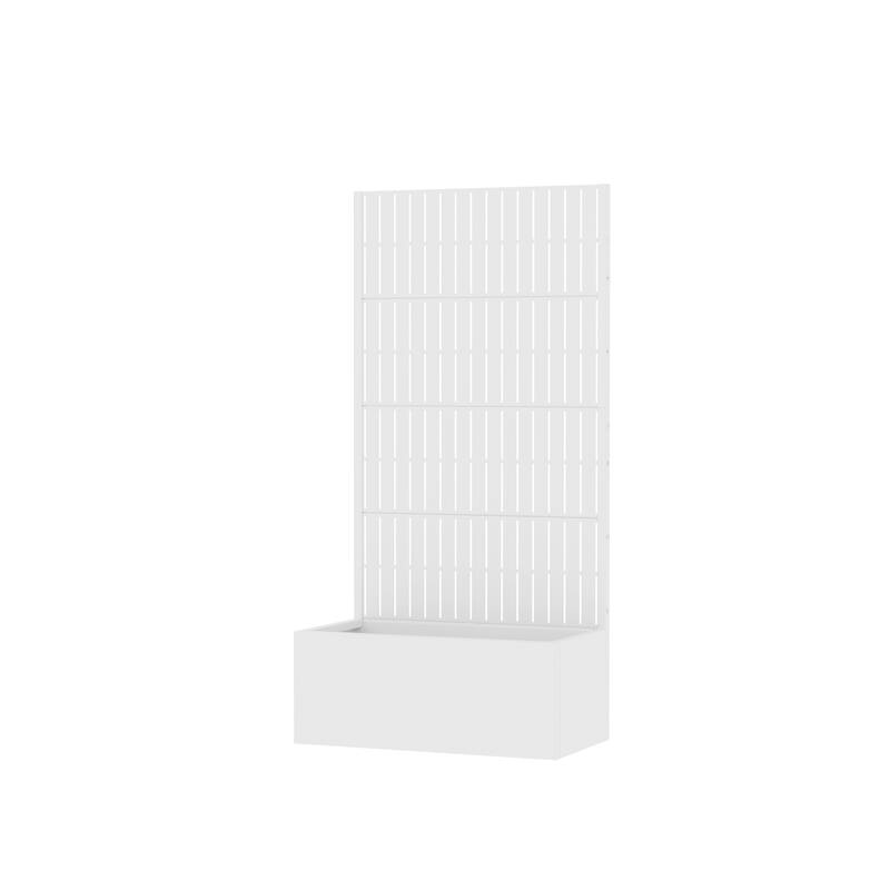 Raised Garden Bed Planter with Trellis Movable Planter Box with Lockable Wheels