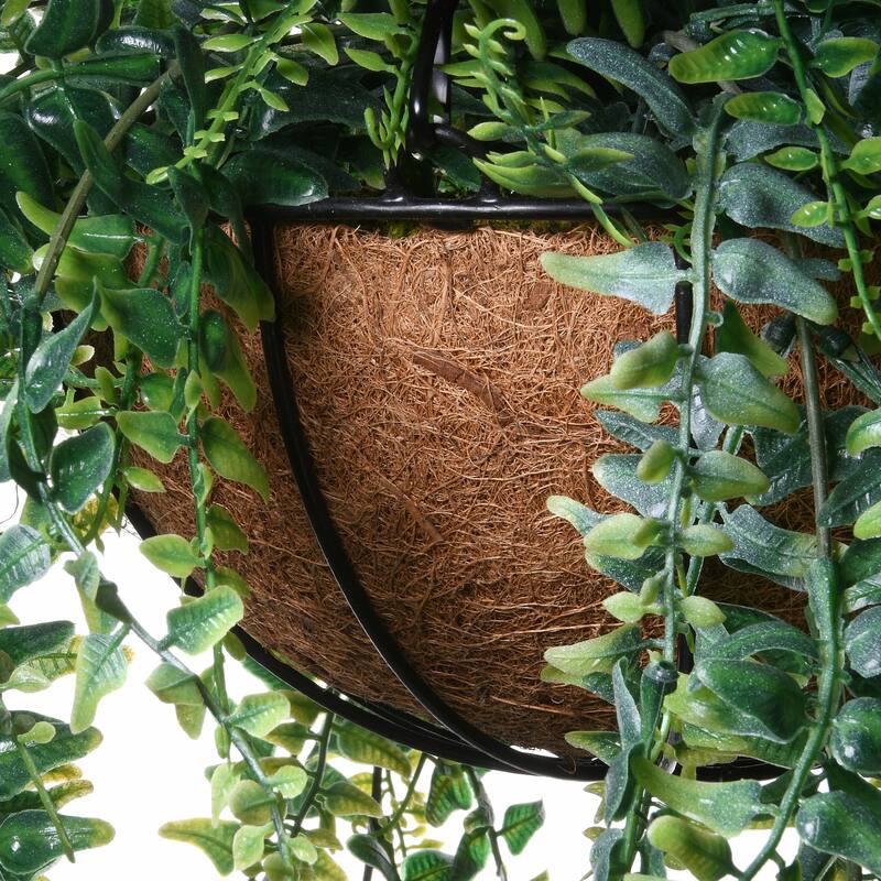 National Tree Company 21 in. Fern Leaves Hanging Basket - 21 in