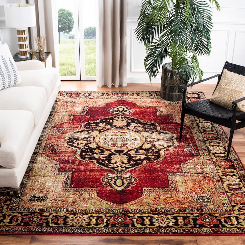 SAFAVIEH Vintage Hamadan Ismay Oriental Distressed Rug - 11' x 15' - Red/Multi