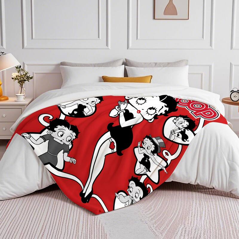 Betty Boop Super Soft Fleece Plush Throw Blanket for Couch Bed Sofa
