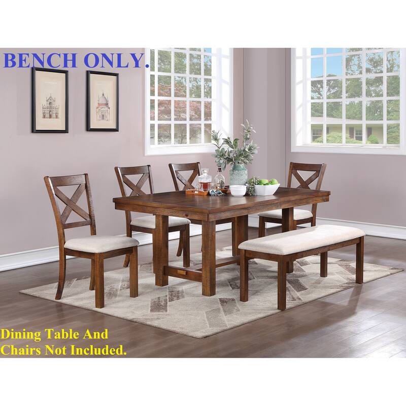 1pc Bench Only Natural Brown Finish Solid wood Contemporary Style Kitchen Dining Room Furniture Seating