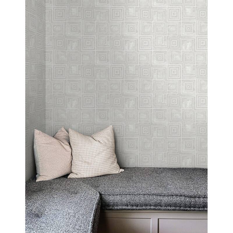 Seabrook Designs Preston Geometric Squares Unpasted Wallpaper