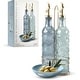 preview thumbnail 35 of 196, COOK WITH COLOR Glass Olive Oil Bottle Dispenser - 2 Pack- 17oz Oil and Vinegar Carafe Decanter Blue Floral
