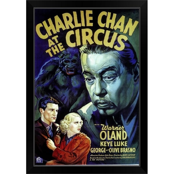 slide 1 of 5, "Charlie Chan At The Circus (1936)" Black Framed Print