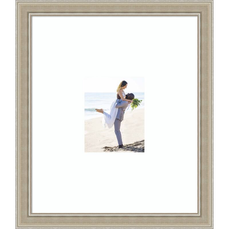 Mezzo Silver Framed Picture Frame, Photo Frame - 22x26 Matted White 8x10