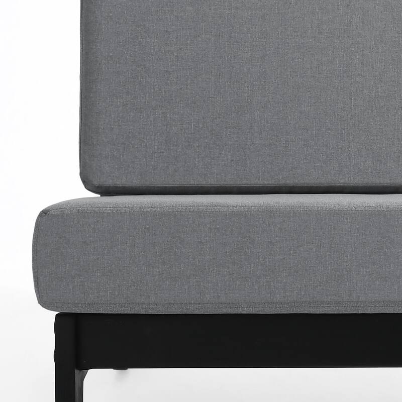 Sectional Wood Furniture 2 Seat Armless Patio Sofa