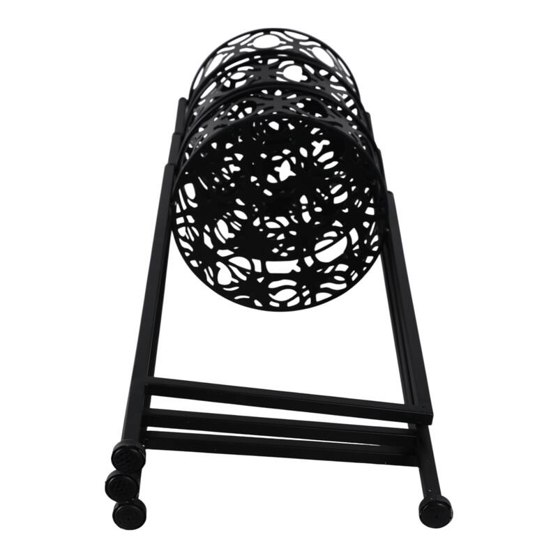 Metal Iron Plant Stand Intricate Frame Garden Decor - 29" Black - 16" x 8.25" x 29"