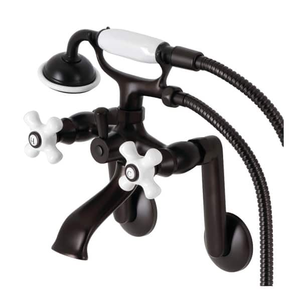 slide 2 of 36, Kingston Brass Tub Wall Mount Clawfoot Tub Faucet with Hand Shower