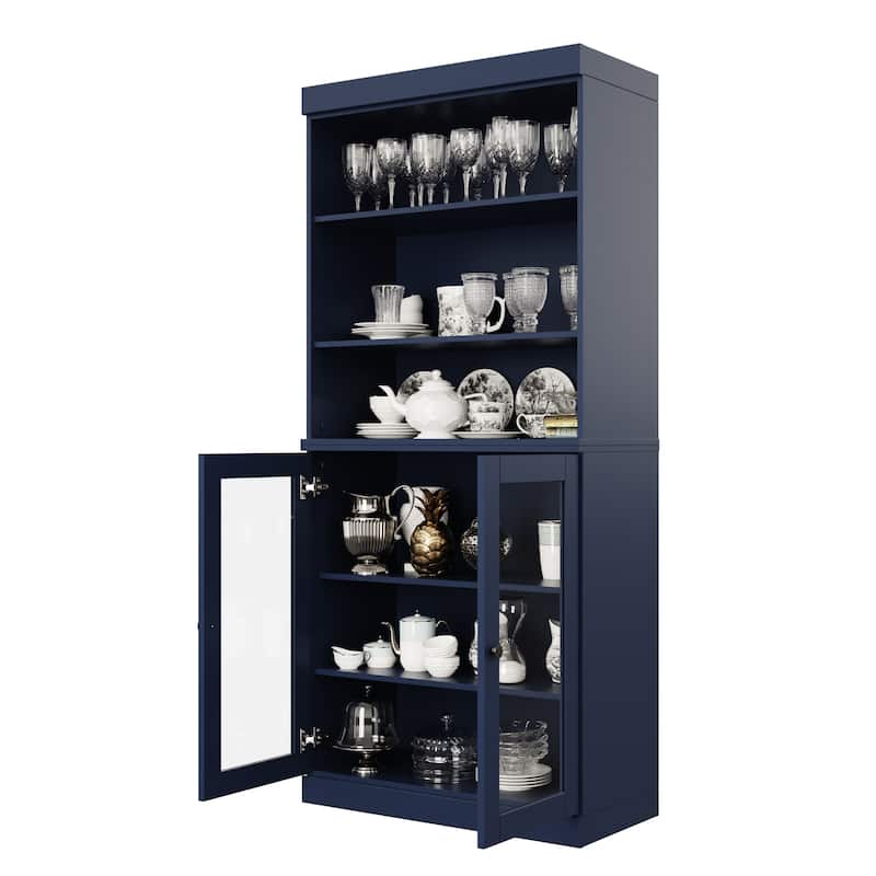 100% Solid Wood 32" Kitchen Pantry Cabinet with 2 Doors by Palace Imports