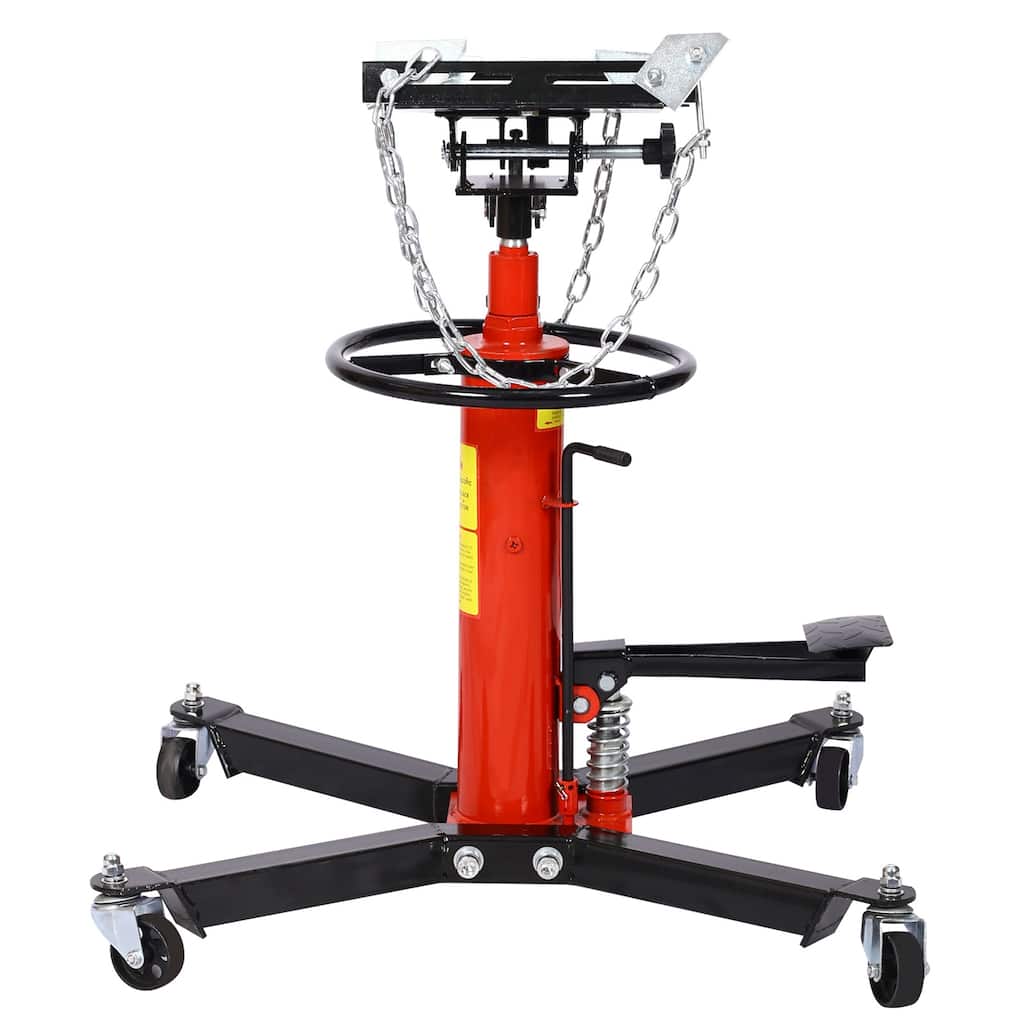 Transmission Jack High Lift 1660 Lbs Telescopic 2 Stage Hydraulic Ram Transmission Floor Jack 360° Swivel Wheel Lifting