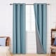 preview thumbnail 79 of 95, Deconovo Faux Linen Total Blackout with Coating Curtains (2 Panel) 42W x 108L - Teal