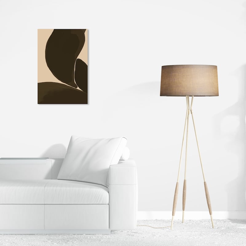 Wynwood Studio Canvas Abstract Petals Closeup Undertones Black and Tan Modern & Contemporary Wall Art Canvas Print - 24 x 16