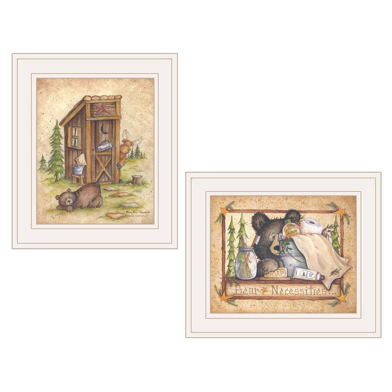 TrendyDecor4U Farmhouse "Bear / Still Waiting" 2-Piece Vignette by Mary Ann June