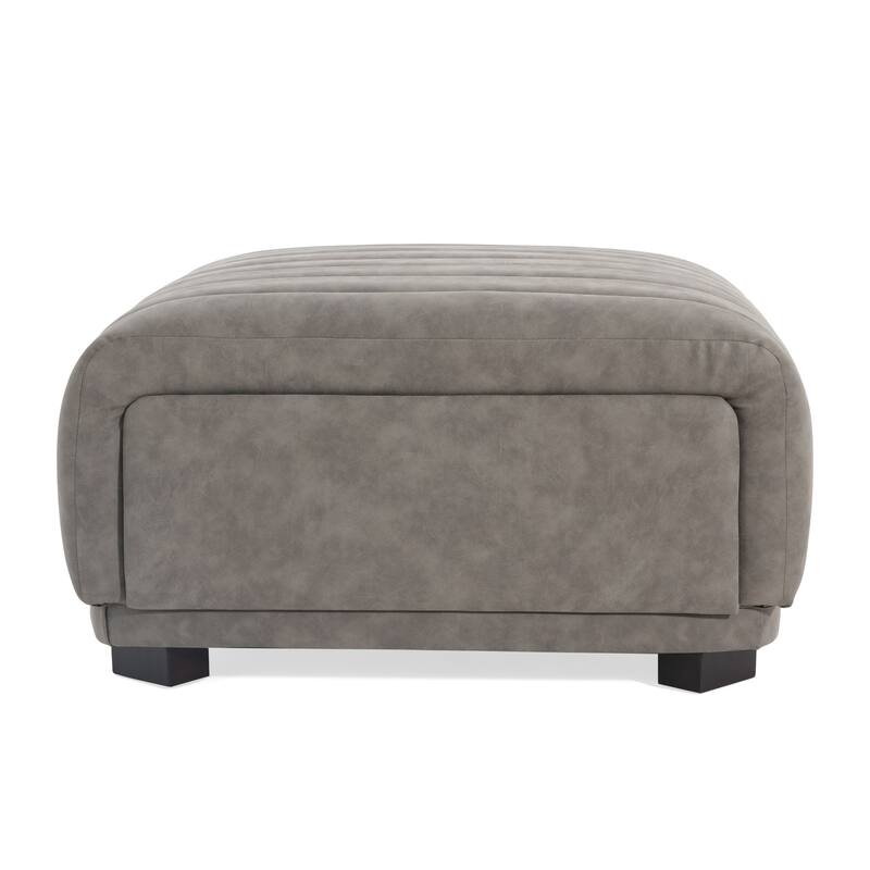 Christopher Knight Home - Zaka Faux Leather Channel Tufted Ottoman