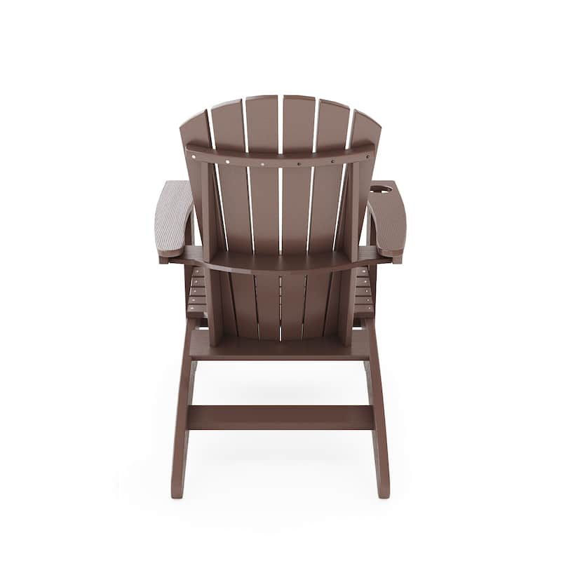 Brown Adirondack Chair - Sturdy Hdpe Poly Lumber For Poolside, Patio, And Garden Relaxation - Brown