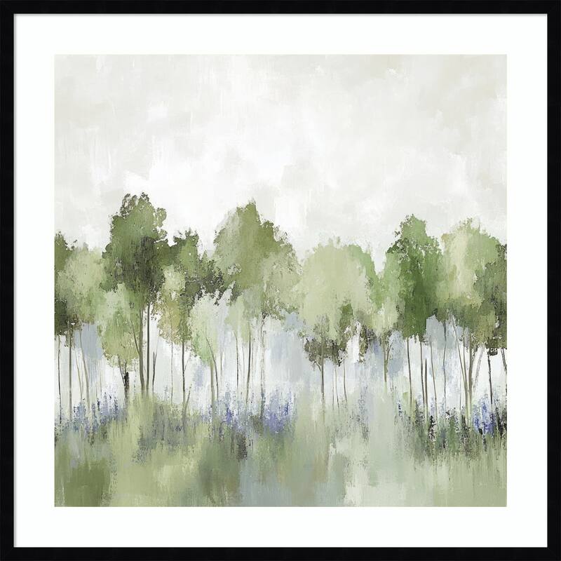 Forest of Sapphire Blossoms No. 1 by Mona Grace Wood Framed Wall Art Print