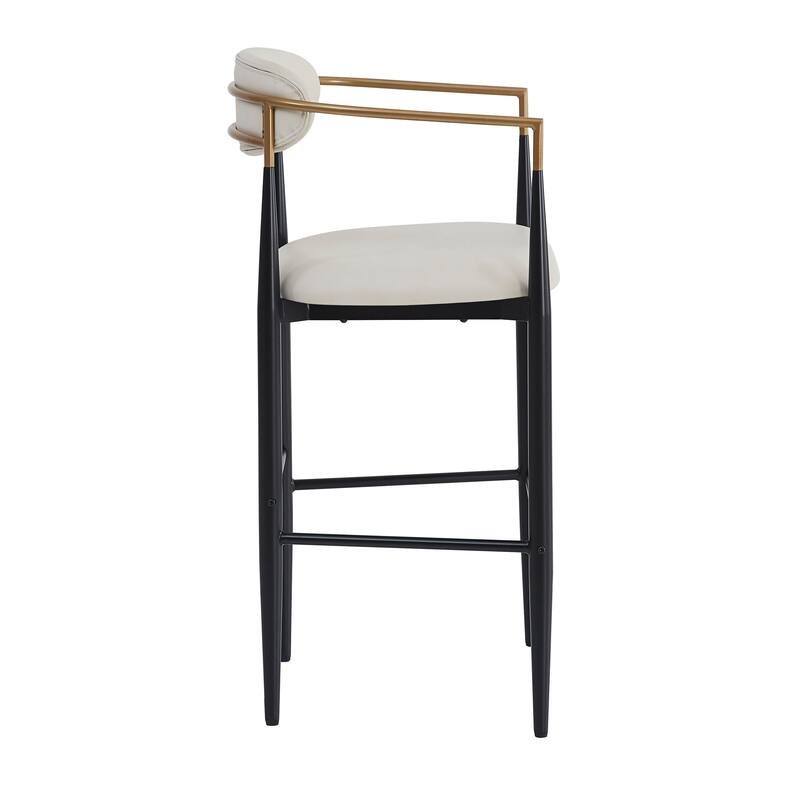 Barstools Set of 2, Counter Height Upholstered Bar Stools with Back for Kitchen Island