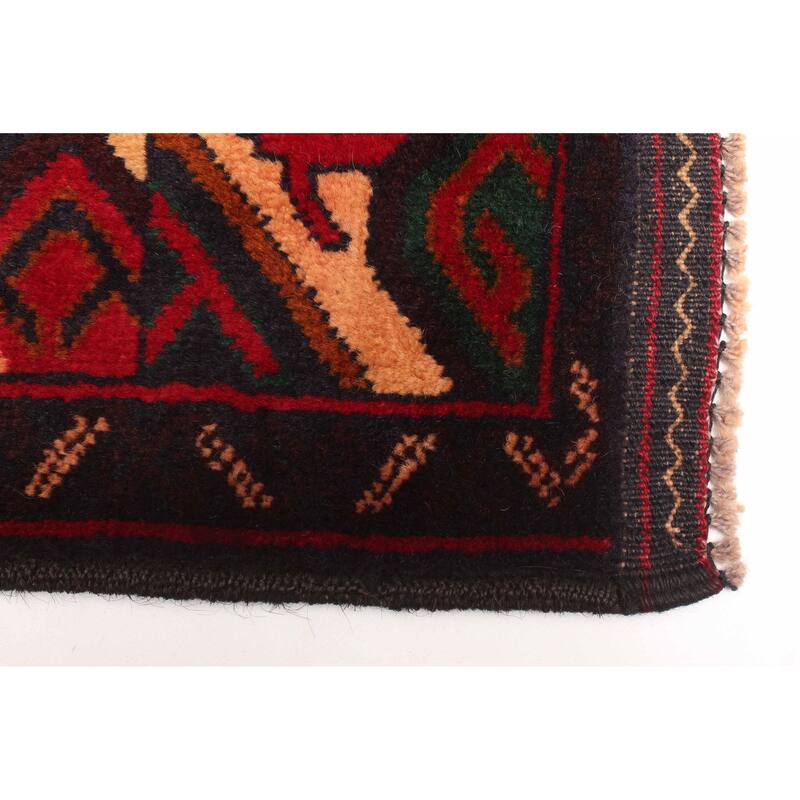 ECARPETGALLERY Hand-knotted Teimani Red Wool Rug - 3'10 x 6'6