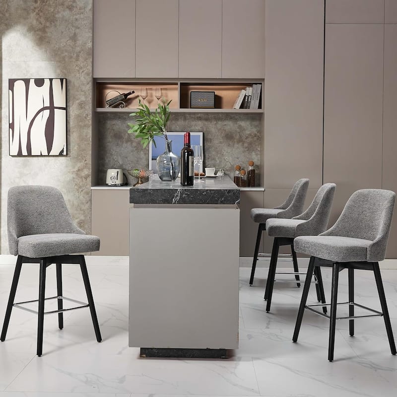 Swivel Bar Stools Set of 2, 30" Height Upholstered Barstools