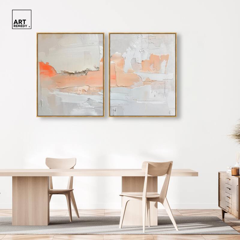 Orange Mist Halo Canvas Set of 2 by Art Remedy