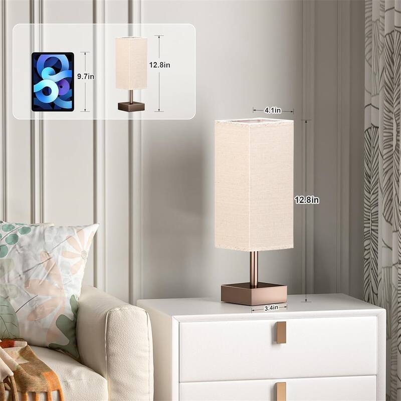 Minimalist Nightstand Lamp with Square Shade