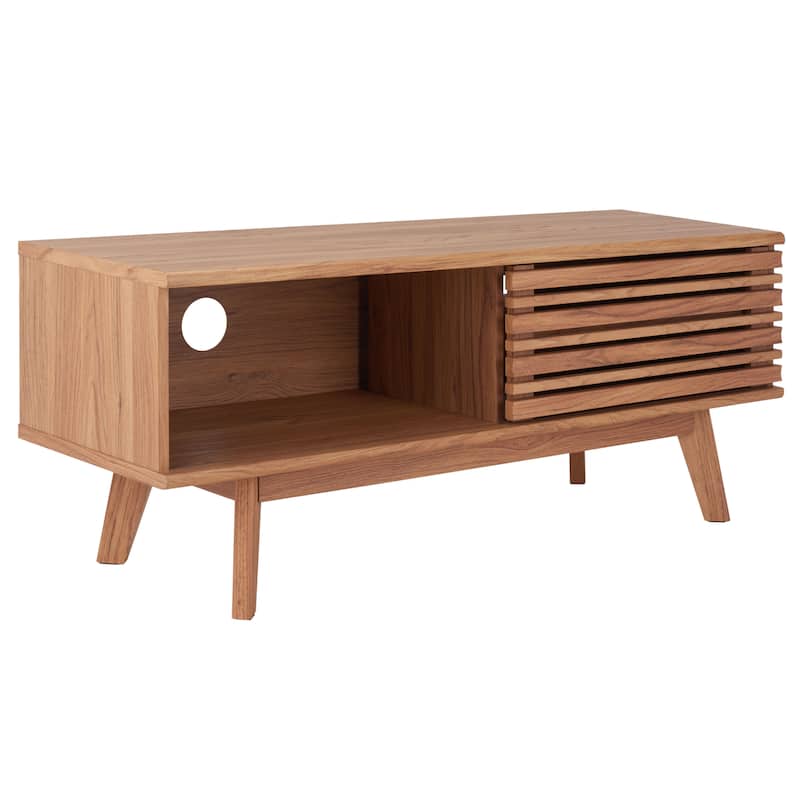 SAFAVIEH Shenna Walnut 47-inch Storage Media TV Stand - 47" W x 15" L x 19" H - 46Wx15Dx19H
