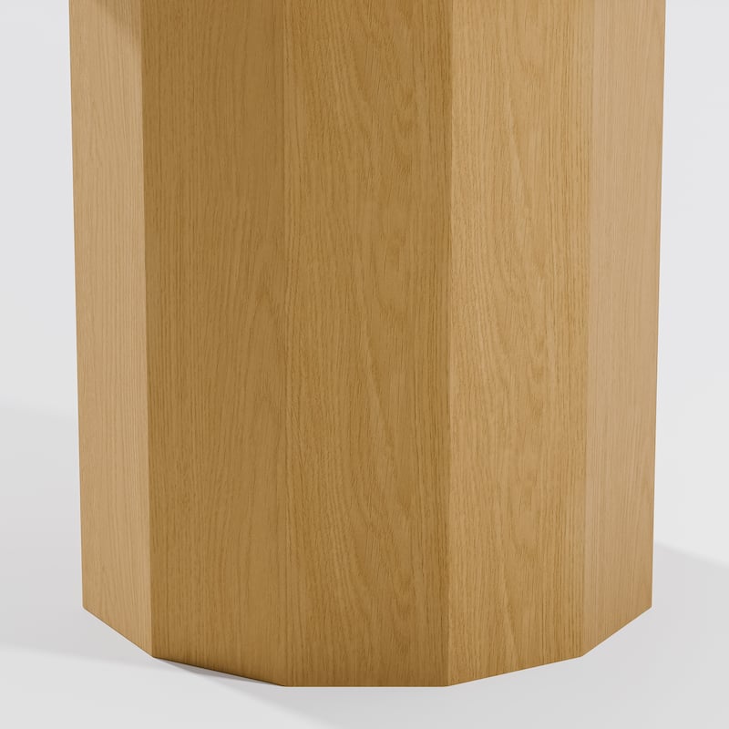 Solid Wood Round Dining Table Kitchen Table for 4-6 with Tabletop and Cylindrical Base for Living/Dining Room Coffee Office