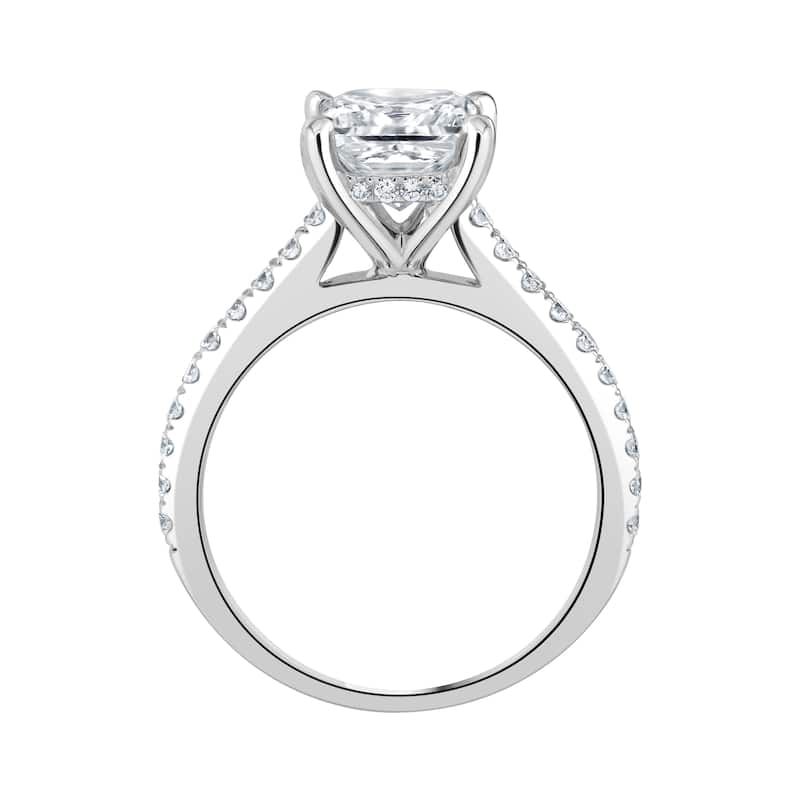 Auriya 14k-White Gold Lab Grown Princess Hidden-Halo Diamond Engagement Ring 2.45ct. tw. (F-G VS)