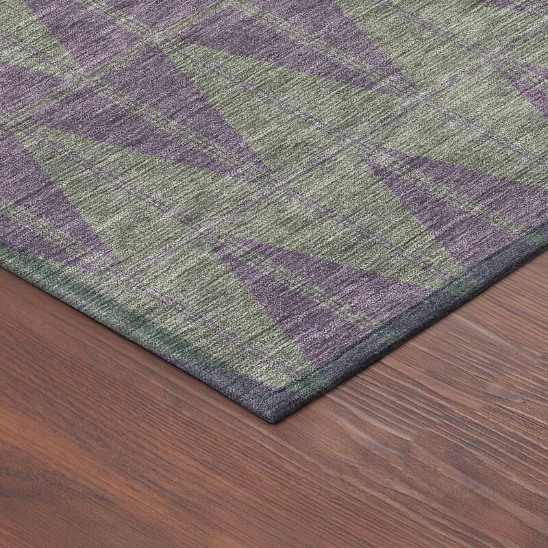 Machine Washable Indoor/ Outdoor Modern Zeke Chantille Rug
