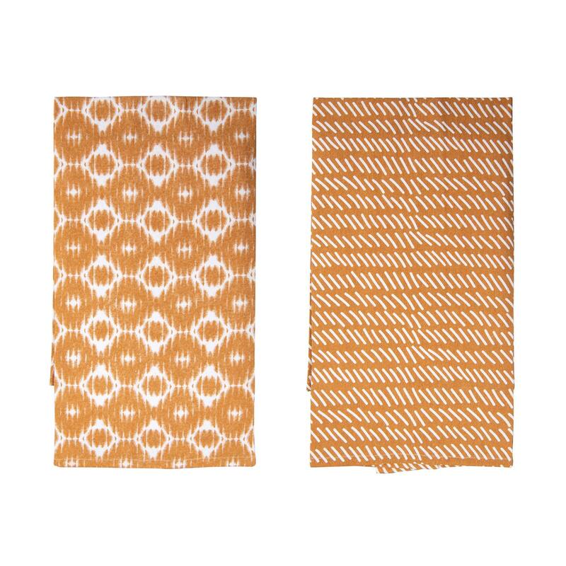 Transpac Fabric Shibori Clay Dish Towels Set of 2 Spring Home Decorations