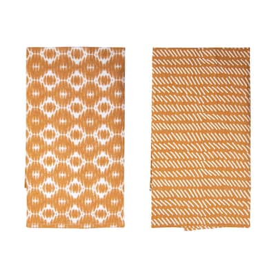 Transpac Fabric Shibori Clay Dish Towels Set of 2 Spring Home Decorations