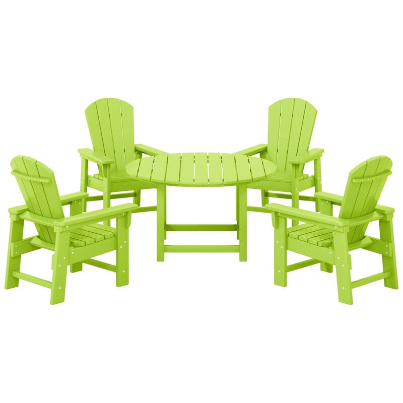 Laguna Kids Adirondack 5-Piece Round Table Dining Set - Lime