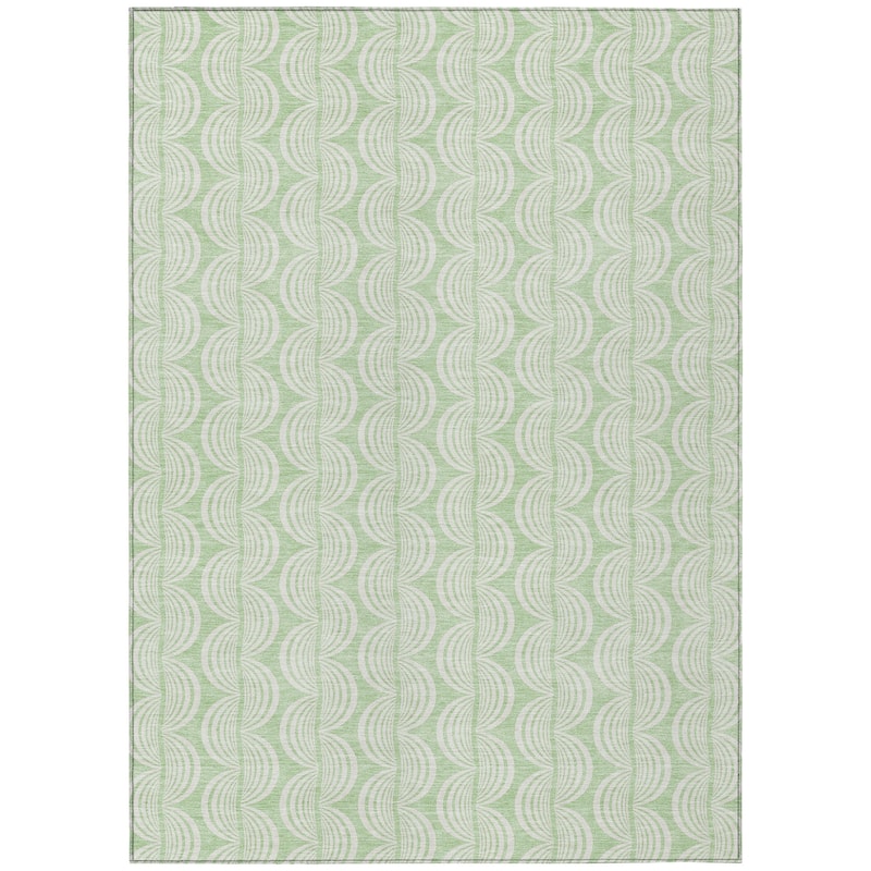 Machine Washable Indoor/ Outdoor Wavy Modern Chantille Rug