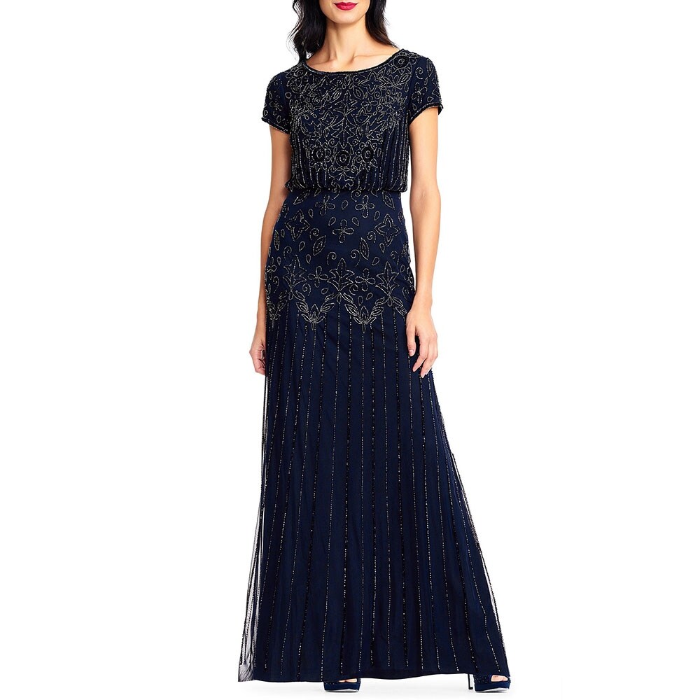 navy blue adrianna papell
