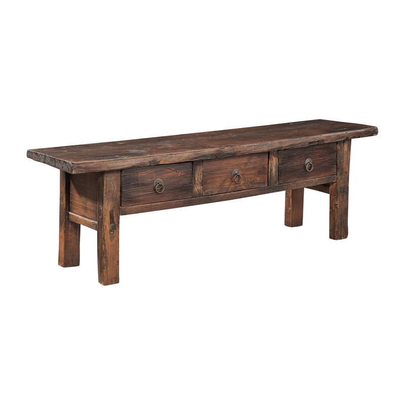 Furniture Classics Antique Coffee Wood Bench - Brown