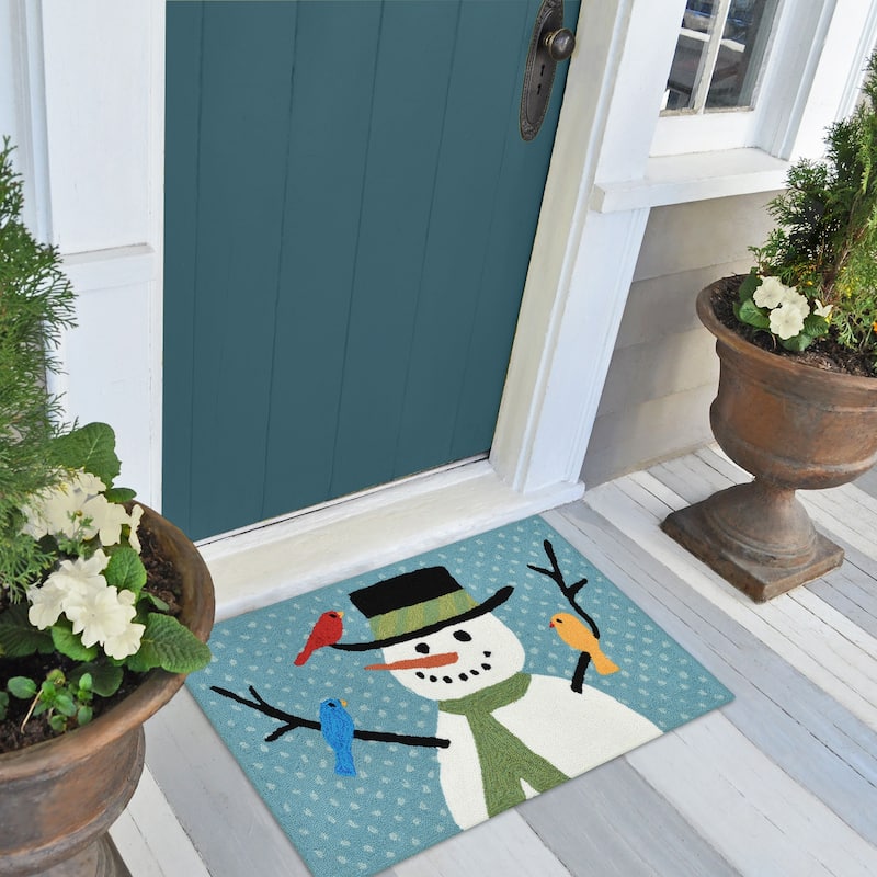 Liora Manne Frontporch Snowman And Friends Indoor/Outdoor Mat - 2'6 x 4'