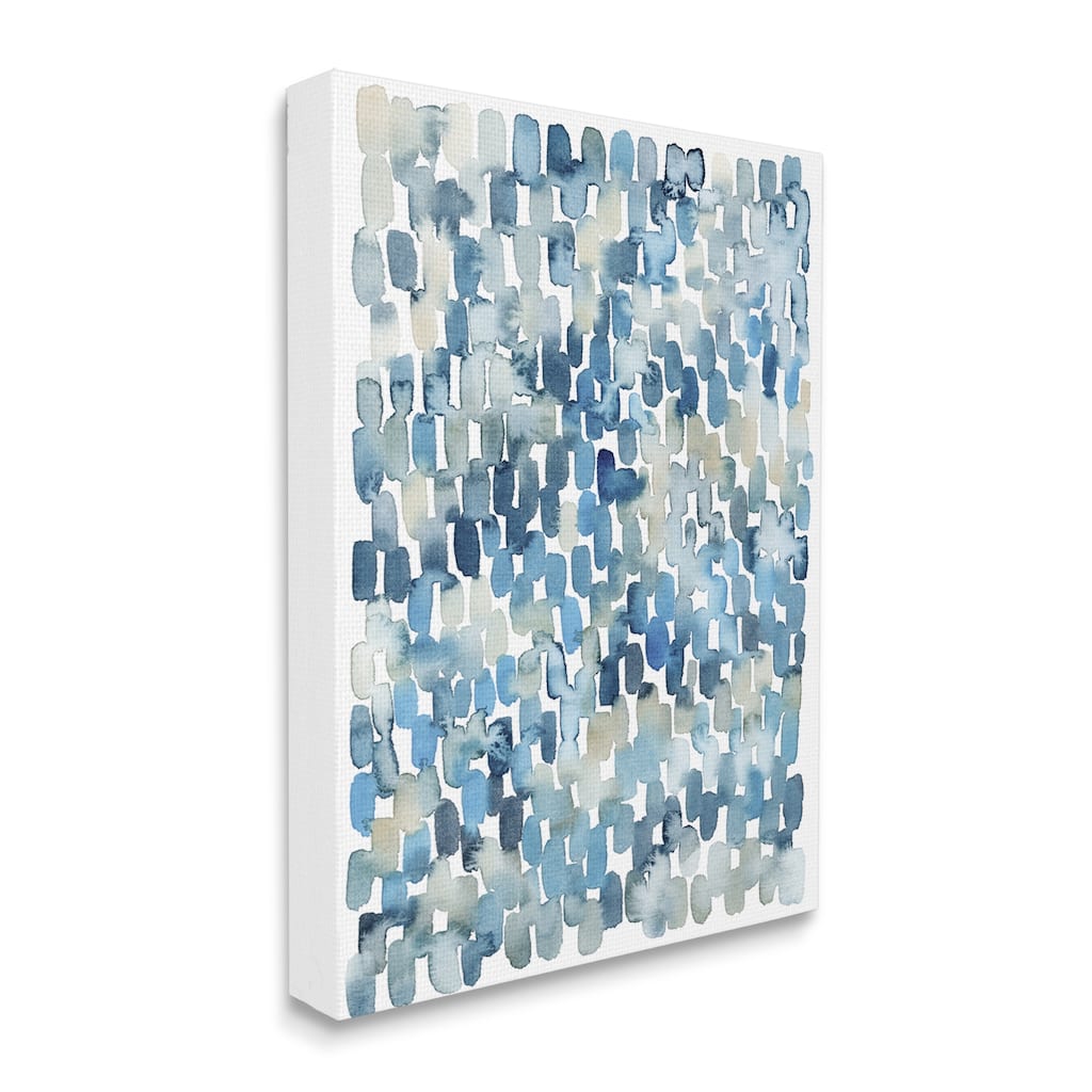 Stupell Coastal Tile Abstract Soft Blue Beige Shapes Canvas Wall Art
